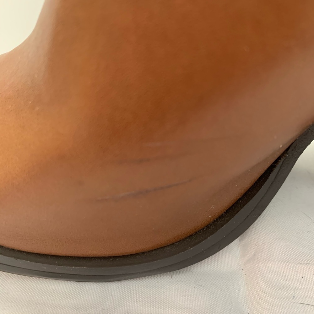 Forever 21 Cognac Peep Toe Leather Mules - Picture 10 of 10
